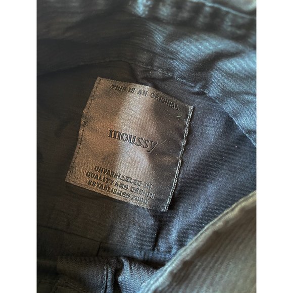 MOUSSY PINSTRIPE LONG BLACK SHIRT DRESS - Picture 4 of 6